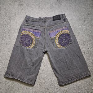 Y2K Russo Denim Jean Shorts Mens 34 (acutal 32.5) Underground Denim Hip Hop 90s